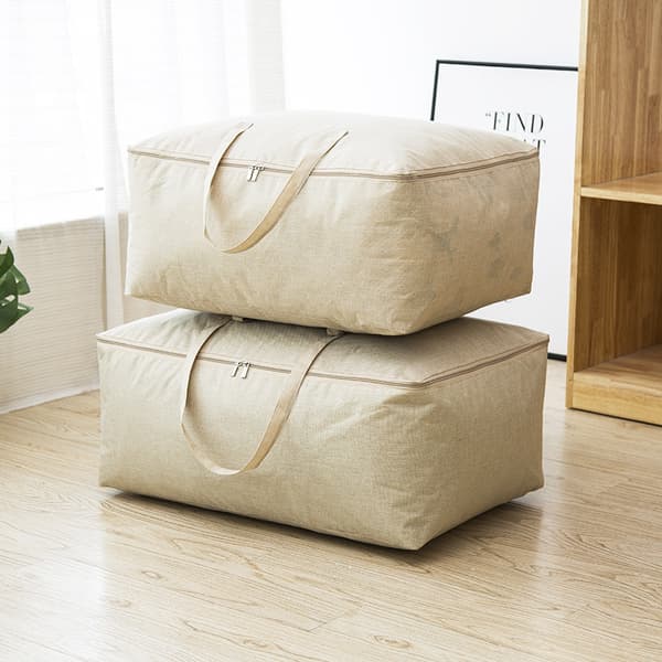 (70cmx50x30cm, 105L, beige) Tyk opbevaringspose til dyner, under sengen