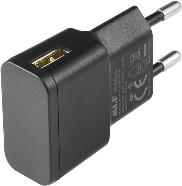 5V 1A 5W AC/DC USB-oplader strømadapter til IP-kameraer, tablets, MP3-afspillere, e-læsere, smartphones, elværktøj osv., sort