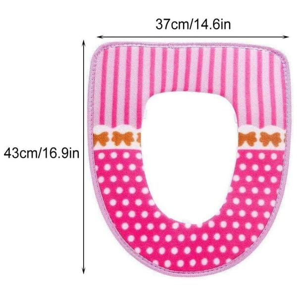 Plush Polka Dot Toalettlock (Prickig Rosa + Prickig Kaffe)