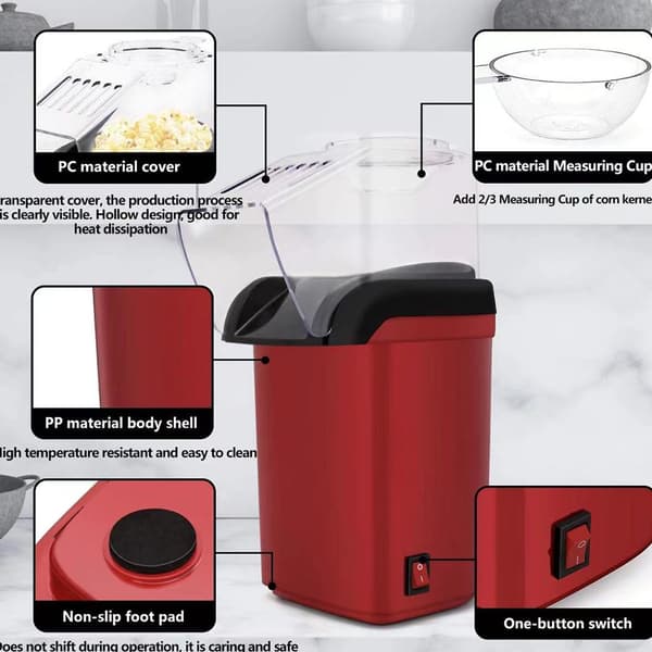 1 st hem mini popcornmaskin elektrisk blåsande popcorn