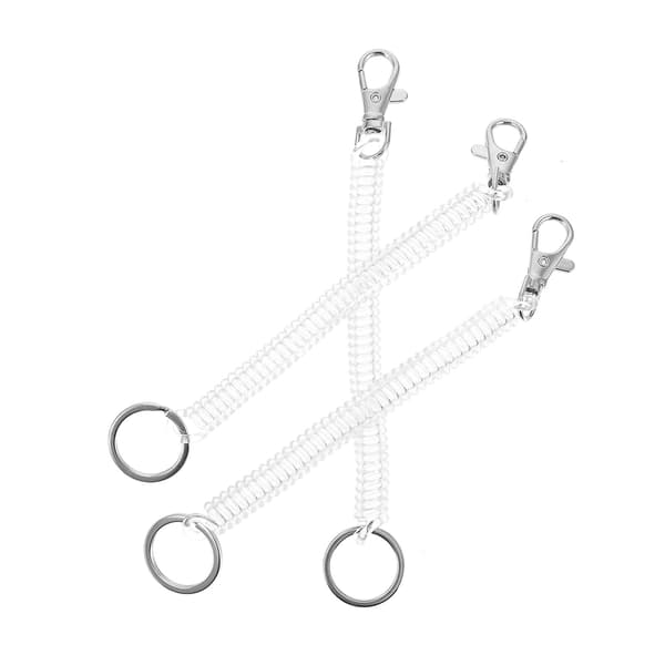 3-pack Elastiska Nyckelringar Spiral Sträckbara Nyckelband Fjäder Spiral Nyckelring