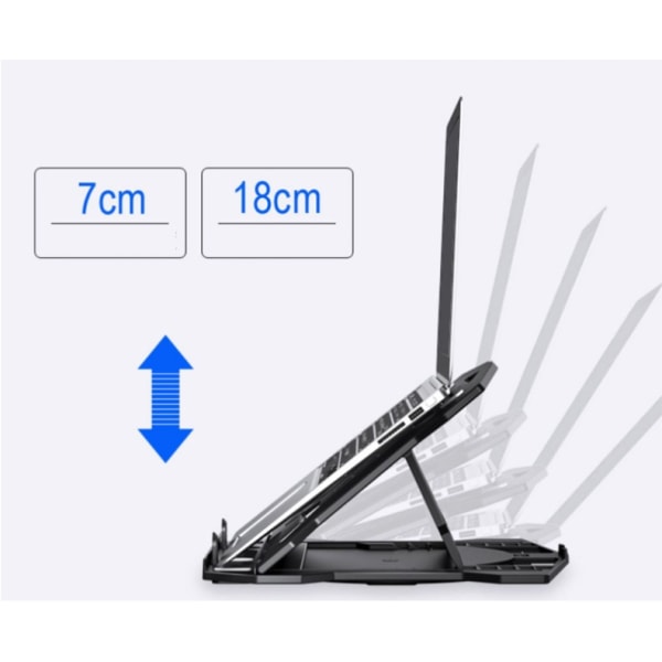 Radiator Stativ for Laptop Tablet PC Holder Plast Kjøleventilator (med Svart Dreieskive)