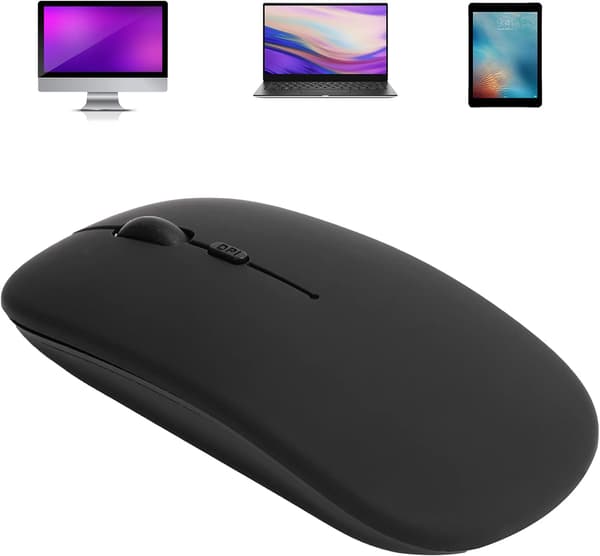 1 stk Sort Trådløs Bluetooth 5.0 Lydløs Desktop Mus til