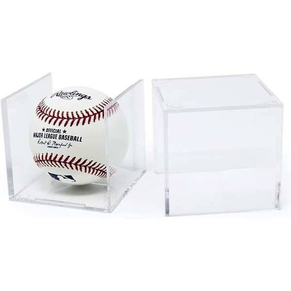 Baseboll Display Case, UV-skyddad Akryl Kub Baseballhållare Kvadratisk Klar Box Memorabilia Display Förvaring Sport Officiell Baseboll Autograf
