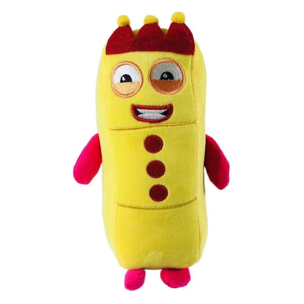 Plush Leksaker med Block, Nummer 1-10, Anime-Nummer-Plush Leksaker Yellow