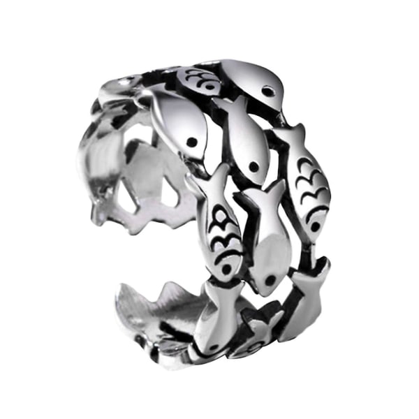 Creative Lovely Fish Silver Plated Opening Finger Ring Women&#39;s Jewelry Gift