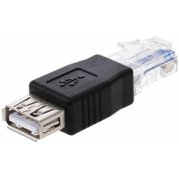 Usb til Rj45 Adapter Usb 2.0 Hun til Ethernet Rj45 Han Adapter, Sort