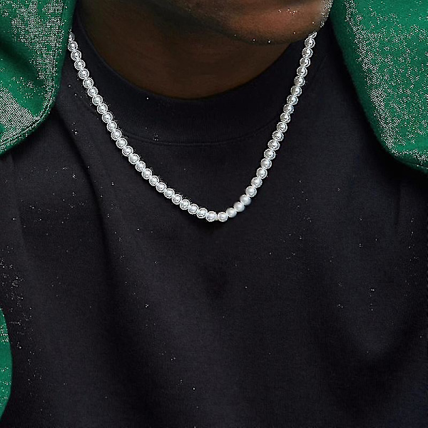 2022 Ny Trendy Imitation Pearl Halskæde Mænd Temperament Simple Håndlavet 8mm 55cm