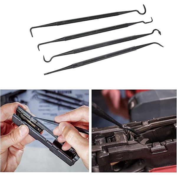 Nylon Wire Brushsett Rengjøringssett for kroker Mini Nylon Wire Brushes Messing Rustfritt Stål Wire Brush Liten Wire Brush Plast Håndtak Rengjøringsmiddel (7 deler