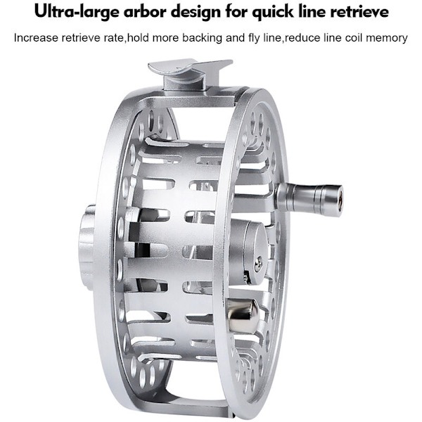 5/6 Silver All Metal Flugfiskerele All Aluminium Legering Flugfiskerele Metall Flugfiskerele Lämplig för Utomhus