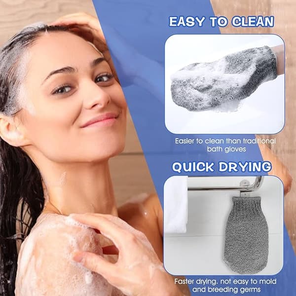 4 grå exfolierande handskar, exfolierande handskar, dekontaminering