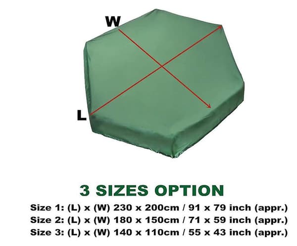 Hexagonalt lastedeksel (grønn 230*200*20cm),