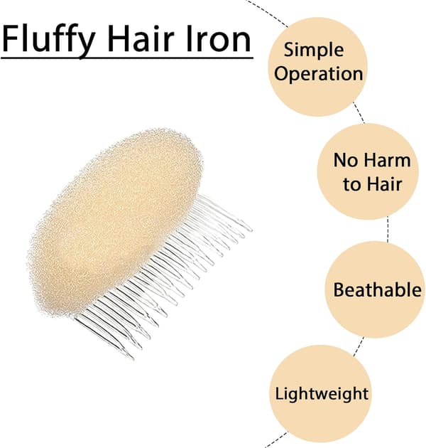 2 hårputer og frisyretilbehør, fluffy og luftig hår