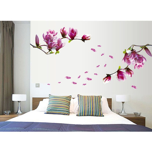 Väggdekal med magnolia blomma för inredning av matsal, sovrum, vardagsrum och trädgård