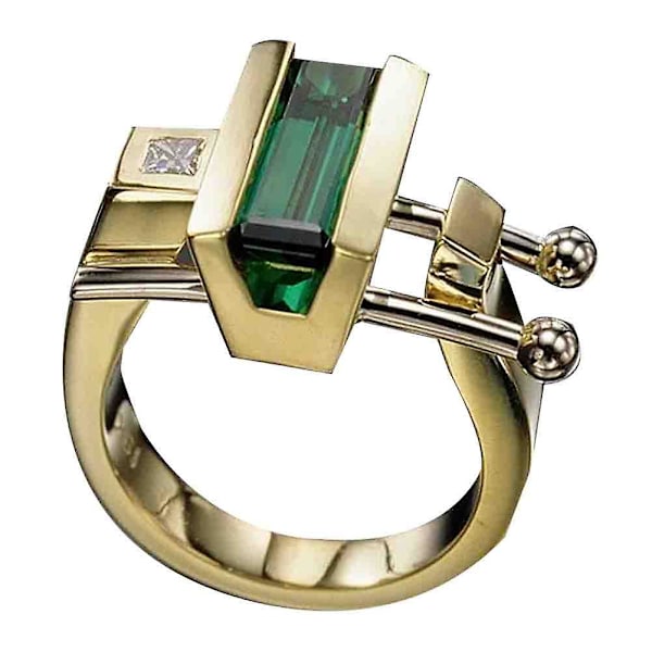 Mode Kvinnor Kubisk Zirkonia Inlagd Geometrisk Finger Ring Fest Smycken Present 1 US 8