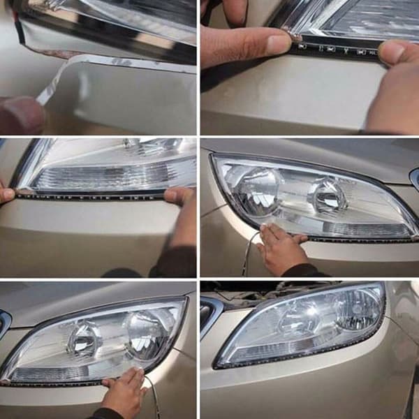 BETT 8 stk. 12V SMD LED-strips til bil og motorcykel 30 cm hvid