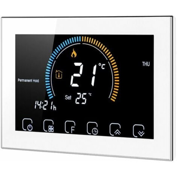 95-240V programmerbar termostat LCD-pekskärm med bakgrundsbelysning Vatten/gaspanna Uppvärmning Termoregulator Låsfunktion,