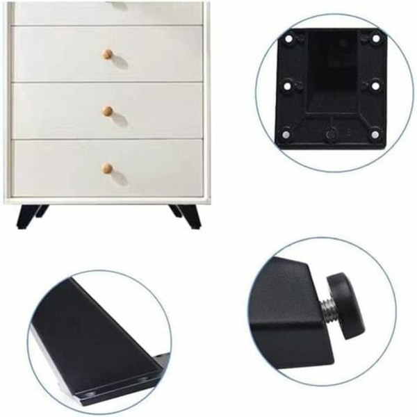 Justerbara Möbelfötter, Köksben, Bänkskivor, Bar-, TV- och Bordben, Aluminiumlegering, för Soffa
