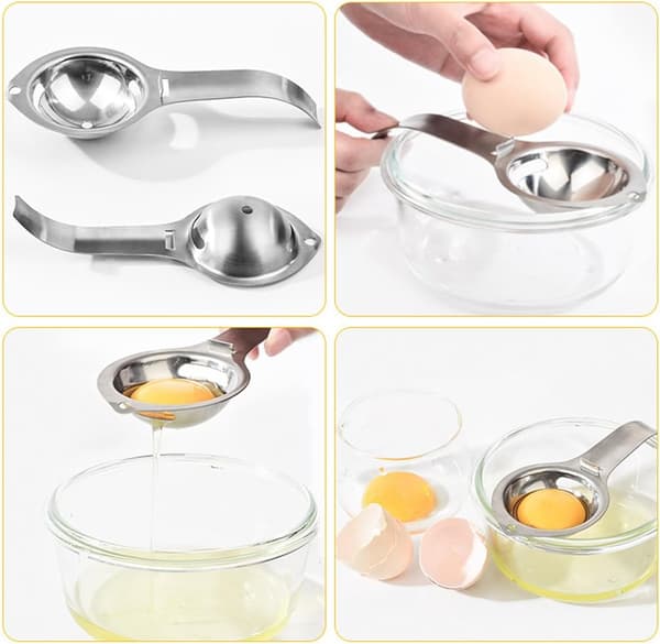 1 stk. Eggehvite Separator i Rustfritt Stål Eggesil Egg