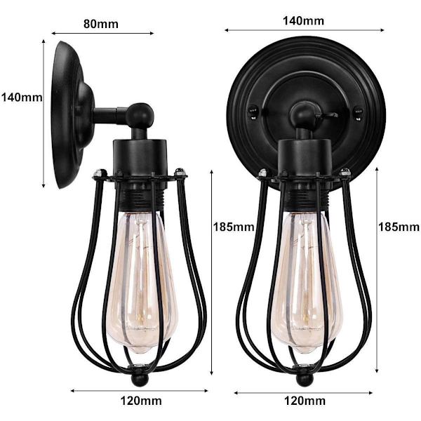 Gammel vegglampe, ledningsbur vegglampe, retro hjemmedekorasjon vegglampe, hodegjerde, bad, soverom, gårdshus, inngang, garasje (enkelt hode),