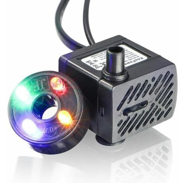 Akvariumpump Mini vattenpump med LED 150L/h 2W litet akvarium, trädgård, fontän, trädgårdsdamm, fontän, akvariumpump.