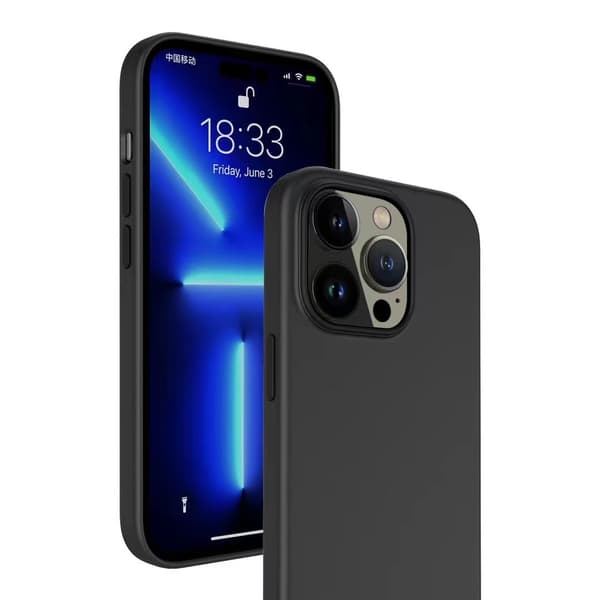 1 svart lämpligt iPhone14plus skyddsfodral, illusionsskydd