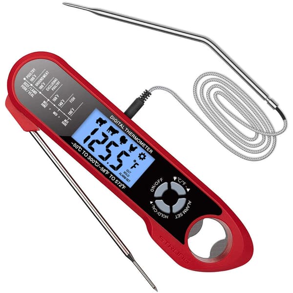 Vandafvisende Foldbar Madtermometer Dobbelt Sonde BBQ Termometer