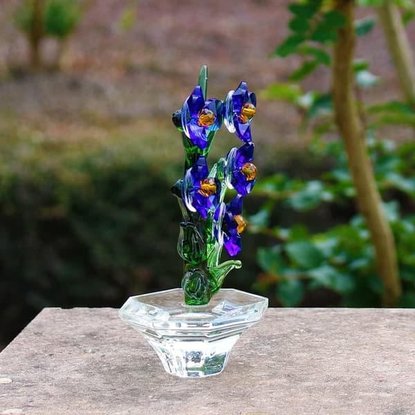 1 stk. (Blå) Krystallorkidé Blomsterfigur Solfanger Jul