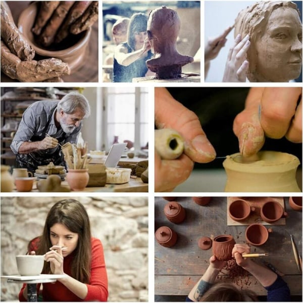 41 st lera skulpterande mejsel modellering keramikverktyg för keramik, keramik, gör-det-själv-konstnär, med förvaringsväska