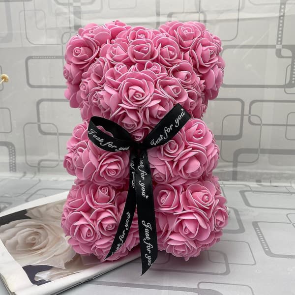 25cm Rosablads Teddybjörn För Present (Rosa)