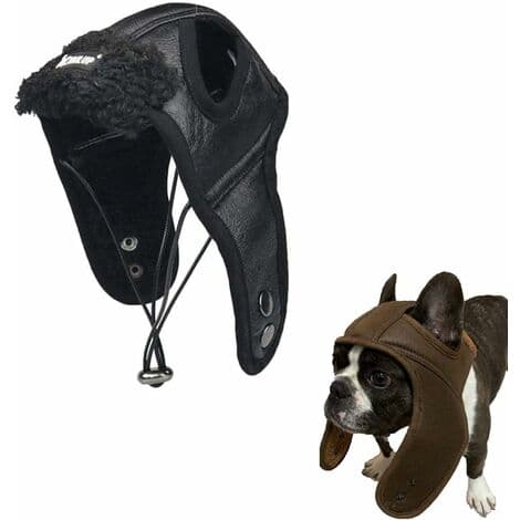 Ducomi Pilothat til hunde - Læder Aviator Hat - Udklædningstilbehør til Karneval, Halloween og Fester - Blød Varm