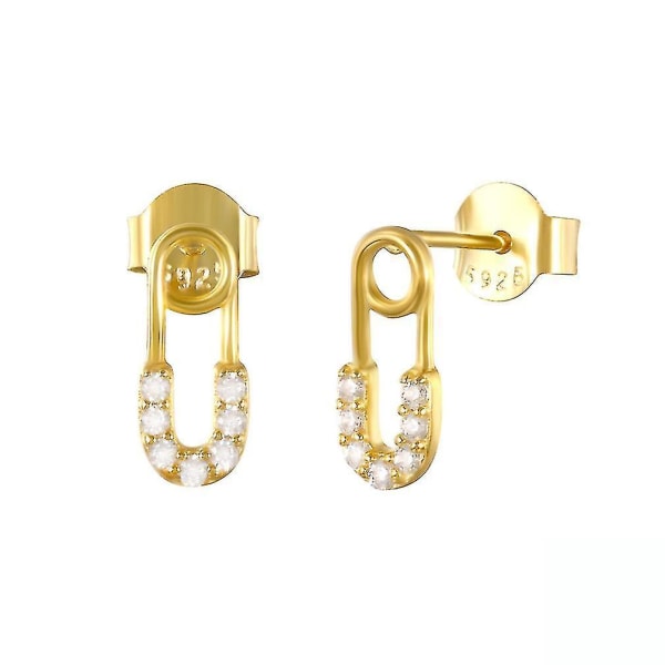 ørestikker Golden S925 Pin Diamonds Embeded Ear Clips Øreringe til daglig brug