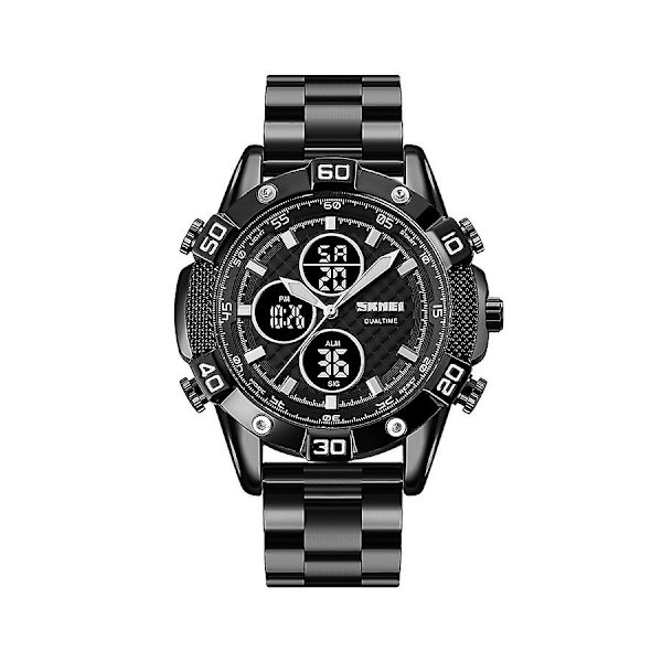 Mænds Mode Sports Quartz Dobbelt Display Digital Vandafvisende Ur 1838