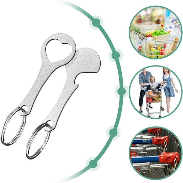 2 stk. Trolley Nøgle Aftagelig Trolley Token Nøglechips til Trolley