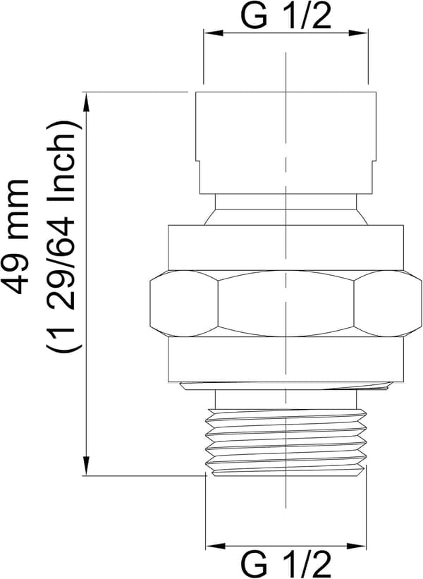 Duschhuvudsförlängning med Kulled, Justerbar Duscharm, Universal Koppling, Polerad Krom (PSB101 Blank),