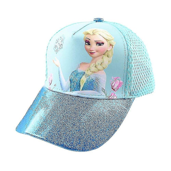 Hmwy-baby Flickan Frozen Prinsessan Elsa Basebollkeps Justerbar Glansig Solhatt