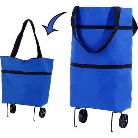 Foldbar Handlekurv, 2 i 1 Handlekurv med 2 Hjul, Klatrekurv