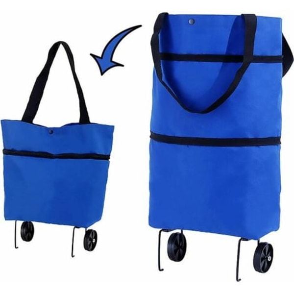 Foldbar Indkøbstrolley, 2 i 1 Indkøbstrolley med 2 Hjul, Klatretrolley