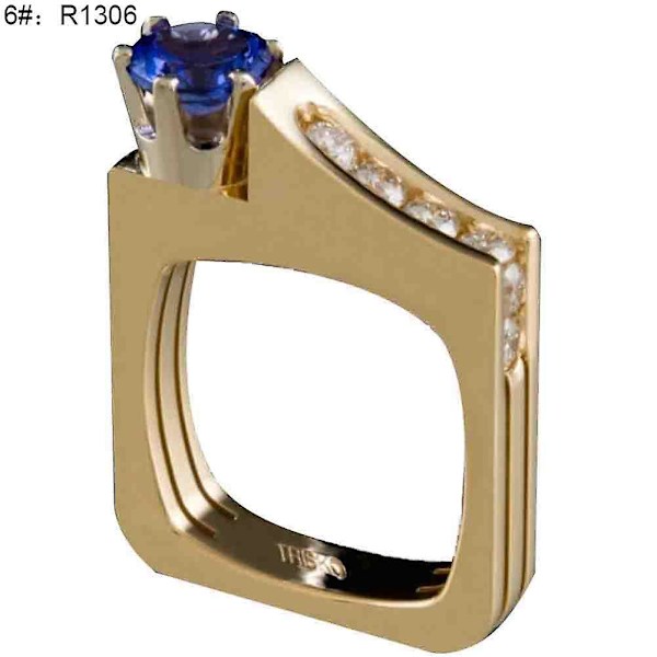 Mode Kvinnor Kubisk Zirkonia Inlagd Geometrisk Finger Ring Fest Smycken Present 3 US 7