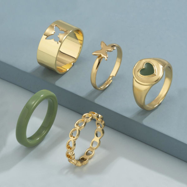Ringset Färgglad Sommarmode Smycken B2488 SJZ222