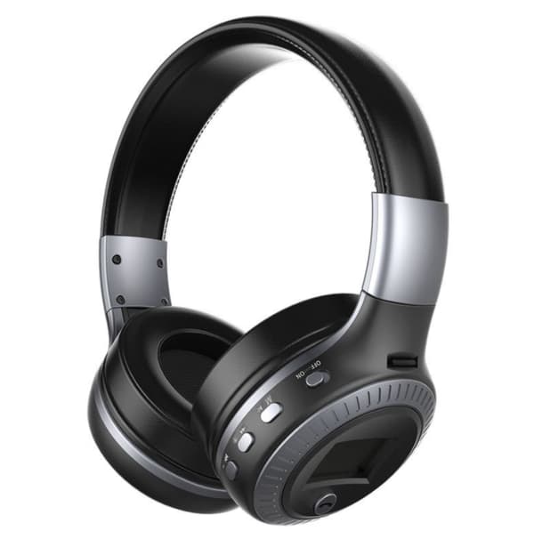 Hovedmonteret trådløst Bluetooth-headset, computer mobiltelefon gaming headset (sort og grå)