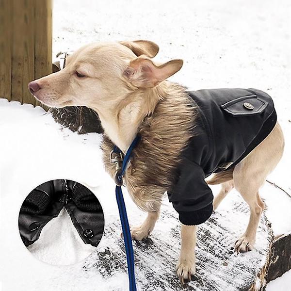 Hundkläder Brittisk Hund Läderjacka (Svart Xl)