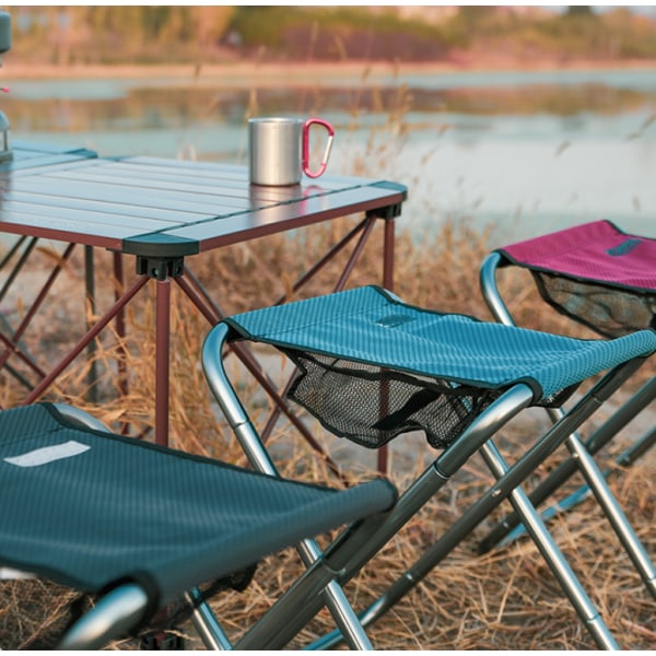 Aluminum Alloy Extra Wide Portable Folding Stool Outdoor Picnic Stool (Grey)