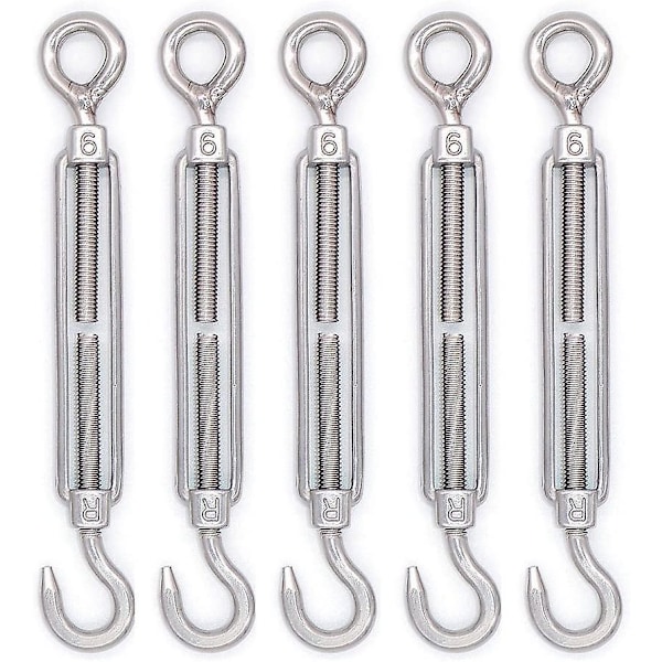 Mecollection M4/m5/m6/m8 304 Rustfrit Stål Krog og Øjespændebøjle - 5 Pak