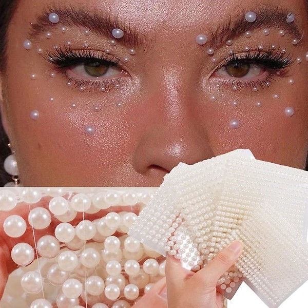 Ansigtsøjenbryn Dekal Smykker 3/4/5/6mm Harpiks Perler Ædelstene Diy Håndværk Dekoration Fest Kunst Kropsmakeup Forbrugsvarer Beige 3mm