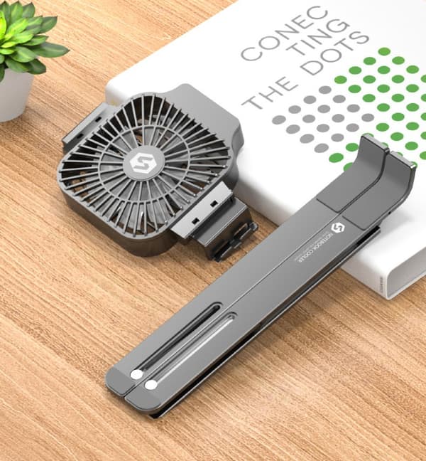 Radiator Laptopstativ Radiator Bærbart Løft med Vifte (Grått Stativ + Grå Vifte)