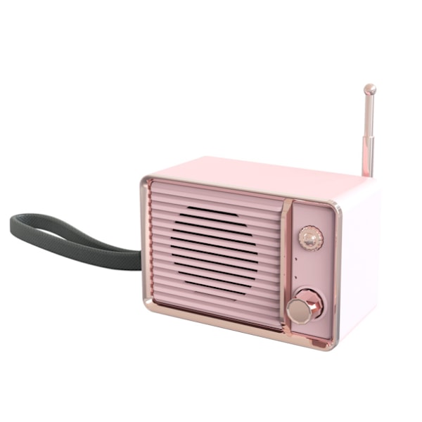 Retro Trådlös Bluetooth-högtalare, Mini Söt Bärbar Högtalare (Rosa)
