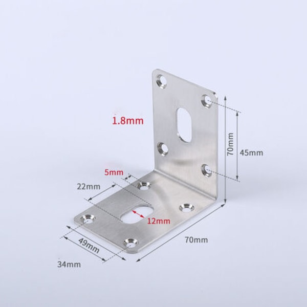 4 kpl Suorakulmaisia Tukikulmia 70x70x50mm Kiinnityskulmat 90 Asteen Kulma