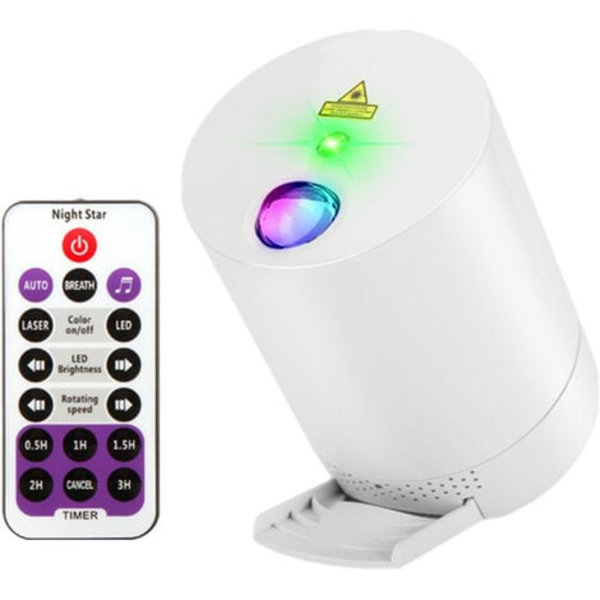 Stjernehimmel-projektor, Ocean Wave Galaxy-lampe med fjernkontroll, Nebula Barnerom Justerbar Hastighet Lysstyrke, Stjernehimmel