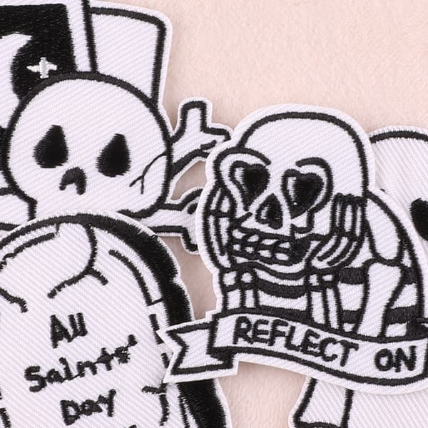 6 stk. - Skull Ghosthead Stoffmerke Personlig Patch Broderi